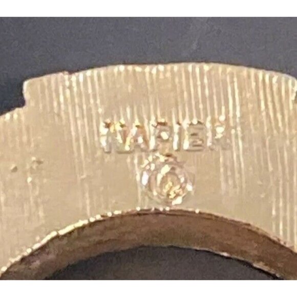 Rare Vintage Napier Signed Horseshoe Brooch Pin Gold Tone Equestrian Horse Retro - Picture 5 of 15